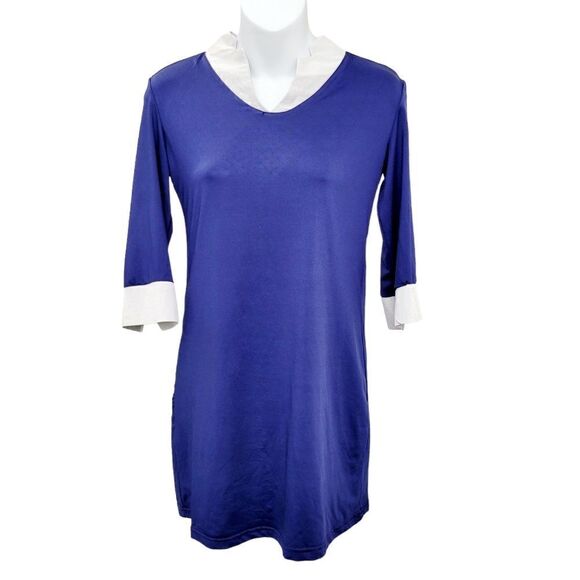 2/$20 Y2K Top Fashion Blue With Silver Top Blouse Size: Small - Picture 1 of 6